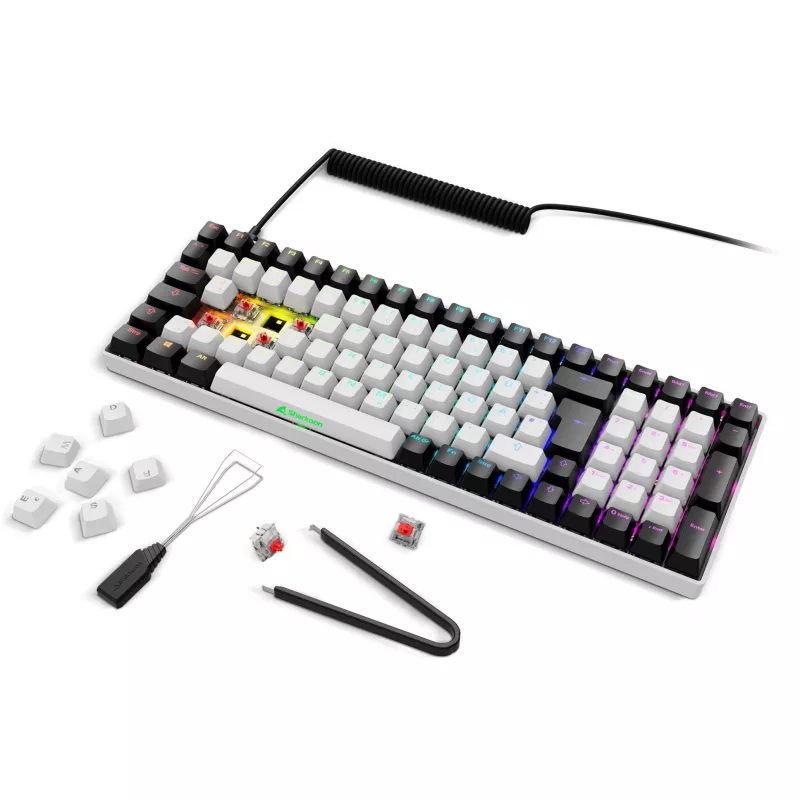 SKILLER SGK50 S2, teclado gaming blanco, DE-Layout, Gateron Red