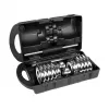 Mancuernas ajustables REBEL ACTIVE Chrome en maletín 15 kg con barra larga