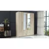 Armario ropero Topeshop ROMANA 160 SON 11 baldas 4 puertas roble