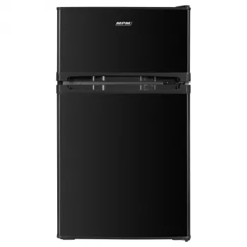Frigorífico con congelador MPM MPM-87-CZ-15, 87 L, negro, congelador superior, puertas reversibles, estantes de cristal