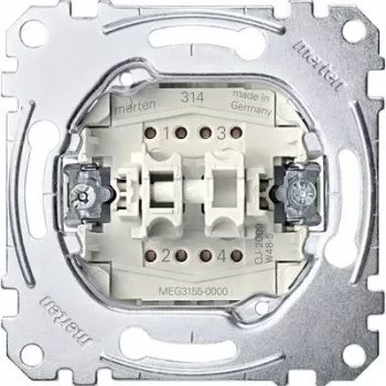 Interruptor pulsador Merten MEG3155-0000 — 1P, metallic, 250 V AC, 10 A