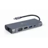 Dock/replicador de puertos para portátil Gembird A-CM-COMBO7-01 USB 3.2 Gen 1 (3.1 Gen 1) Type-A gris