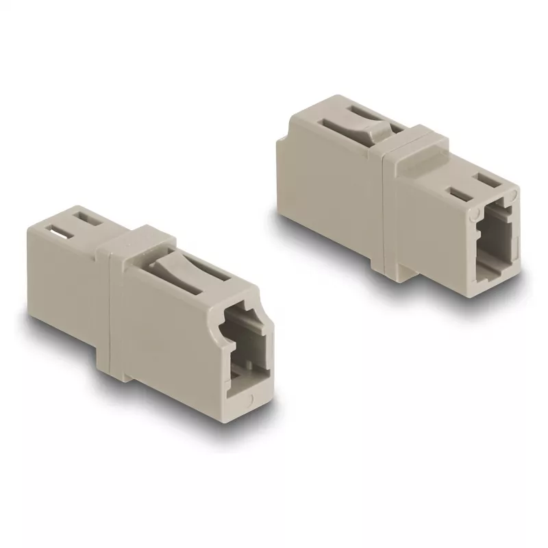 Acoplador de fibra óptica DeLOCK LC simplex hembra a LC simplex hembra OM1/OM2 beige