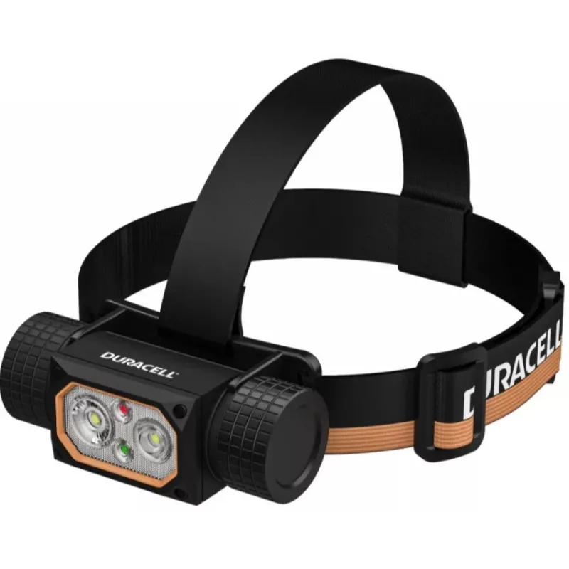 Linterna frontal Duracell DH2000R caja regalo – linterna frontal recargable compacta negra/naranja