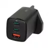 iBOX C-65 negro, cargador universal GaN 65 W con conector macho UK