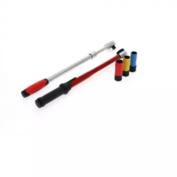 Juego de herramientas para cambio de ruedas Gedore R69003000 — surtido de llaves dinamométricas de 5 piezas, negro/rojo