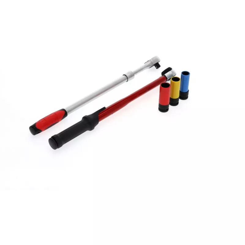 Juego de herramientas para cambio de ruedas Gedore R69003000 — surtido de llaves dinamométricas de 5 piezas, negro/rojo