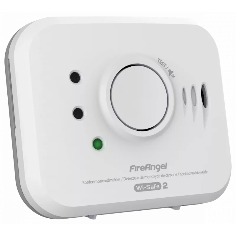 Detector de monóxido de carbono FireAngel NM-CO10X modelo con interfaz con interfaz cableada para seguridad del hogar