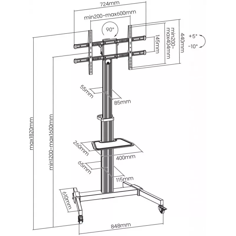 Soporte móvil para TV LCD/LED ART S-11 37-86