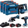 18V Professional Set, GBH 18V-22 + GSR 18V-65 + GWS 18V-8 Professional, set de herramientas azul, 2x batería de ion-litio 5,0 Ah, en 3 L-BOXX