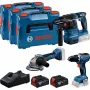 18V Professional Set, GBH 18V-22 + GSR 18V-65 + GWS 18V-8 Professional, set de herramientas azul, 2x batería de ion-litio 5,0 Ah, en 3 L-BOXX
