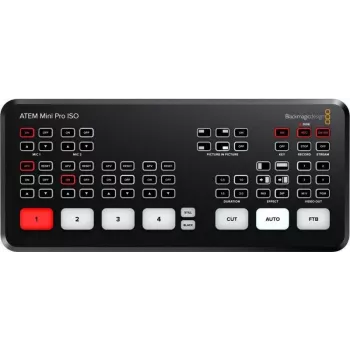 Blackmagic ATEM mini Pro ISO - 2K Ultra HD - 1280 x 720,1920 x 1080 píxeles - 720p,1080i,1080p - 60 fps - 10,100,1000 Mbit/s - 10/100/1000Base-T(X)