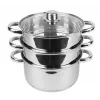Vaporera eléctrica Maestro MR-2900-18 1500 W vapor vertical, olla de 18 cm, 2 l, acero inoxidable y vidrio, apta para inducción
