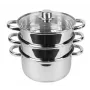Vaporera eléctrica Maestro MR-2900-18 1500 W vapor vertical, olla de 18 cm, 2 l, acero inoxidable y vidrio, apta para inducción