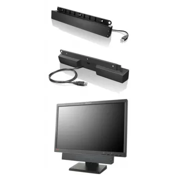 Barra de sonido USB Lenovo negra 2.0 canales 2,5 W