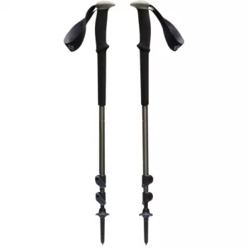 Bastones de trekking Trail, equipamiento fitness negro/verde oliva, 1 par, 100–140 cm
