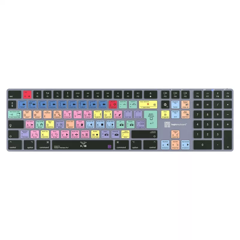 Teclado LogicKeyboard Titan DE Mac para Adobe Premiere Pro CC — distribución alemana