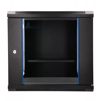 EXTRALINK LITE 9U 530X400 armario rack de pared, negro, con estante