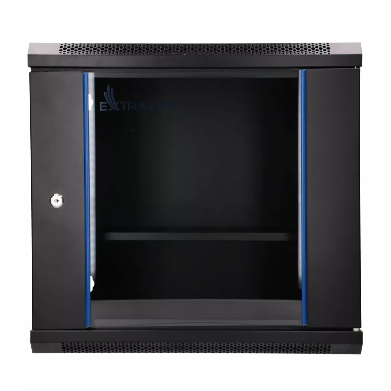 EXTRALINK LITE 9U 530X400 armario rack de pared, negro, con estante