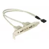 Soporte de ranura 1x USB interno de 5 pines a 2x USB 2.0 externo DeLOCK 71000