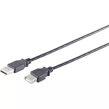 Cable USB S/CONN 13-24045 USB 2.0 3 m negro