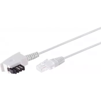 Cable de teléfono S/CONN 12-09016 0,5 m Blanco