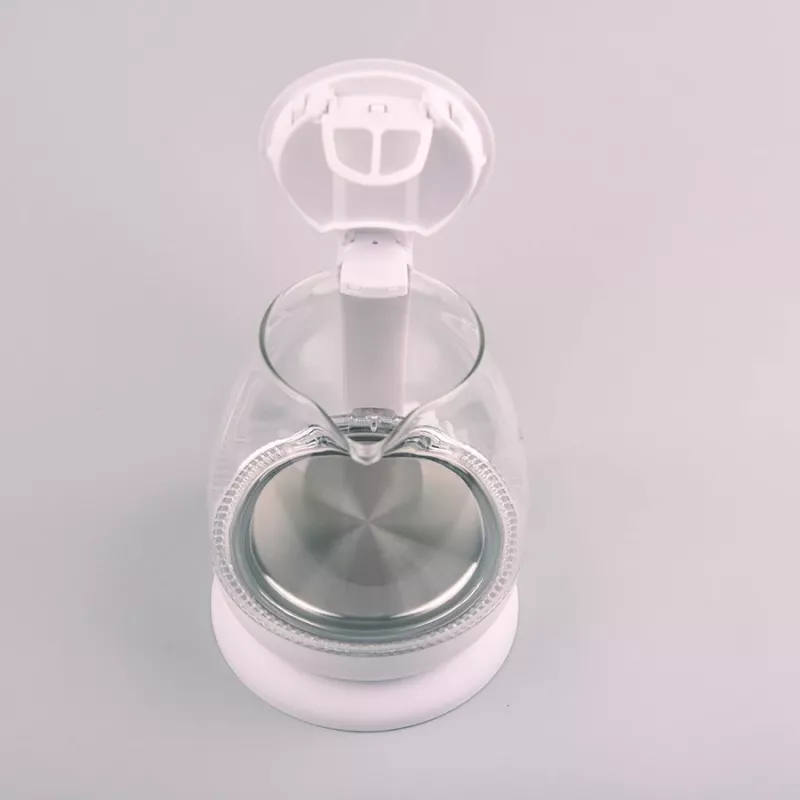 Hervidor eléctrico Maestro MR-055 blanco — 1 L, 1100 W, carcasa de cristal, retroiluminación, indicador de nivel de agua