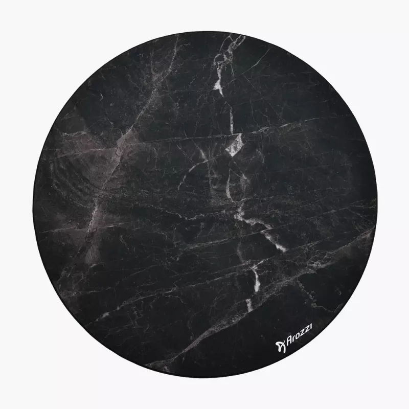 Alfombrilla protectora para sillas Arozzi Zona Round Floor Pad – Negro Marble, alfombrilla protectora redonda para suelos duros y moquetas