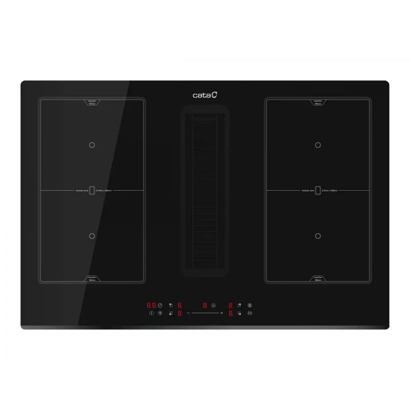 Placa de cocina con extracción CATA | IAS 7024 | Inducción | Número de zonas de cocción 4 | Slider | Negro | CATA | Placa con campana extractora | IAS 7024 | Inducción | 77 cm | Número de zonas de cocción