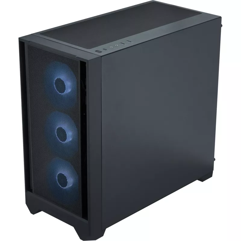 Caja PC Silentware Flow 110 A-RGB negra — caja mid-tower, panel lateral de cristal templado
