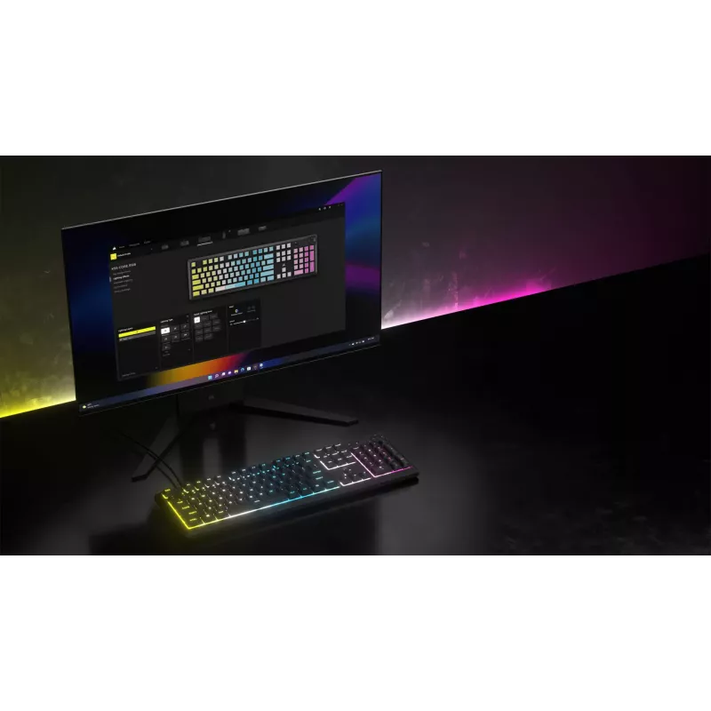 Corsair K55 CORE RGB Teclado Gaming USB QWERTZ Alemán Negro
