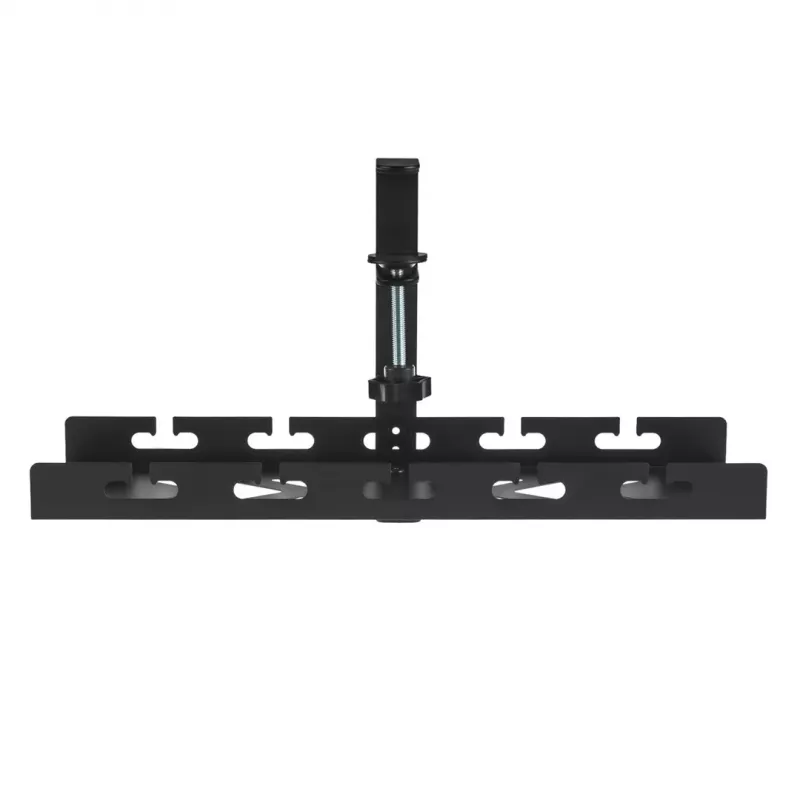 Maclean MC-105 B organizador de cables para debajo del escritorio, acero/ABS, 400 mm, montaje con abrazadera para tableros de 5–50 mm, carga máx. 5 kg, negro
