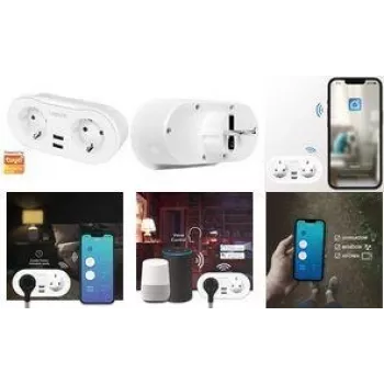 Enchufe inteligente Wi-Fi LOGILINK SH0102, blanco, 2 tomas