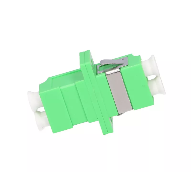 Adaptador de fibra óptica Extralink LC/APC monomodo dúplex, verde, conector LC/APC