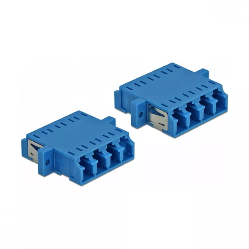 DeLOCK acoplador de fibra óptica LC Quad hembra a LC Quad hembra, Singlemode, azul, 2 uds.