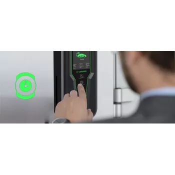 Cargador móvil para coche eléctrico Qoltec 52465 2 en 1 Type 2 con regulación | 3,5 kW | 230 V | LCD | portátil | wallbox | 5 m