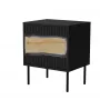 Mesita de noche Cama INSERTO, 2 uds., 50x40x61.5 cm, negro + LED
