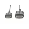 DIGITUS cable de conexión HDMI High Speed - cable HDMI - HDMI macho a 19 pin mini HDMI Type C macho - 2,0m - doble aislamiento - Negro - moldeado