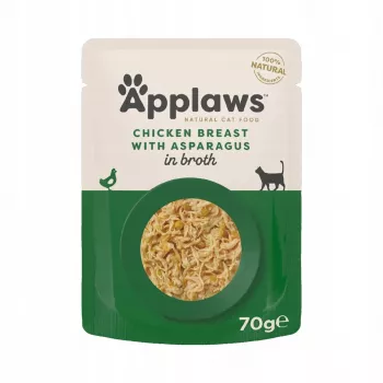 APPLAWS filete de pollo con espárragos en caldo - Comida húmeda para gatos - 70 g