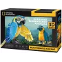 Puzle 3D Cubicfun Guacamayos azules, 88 piezas, modelo 306-DS1097H