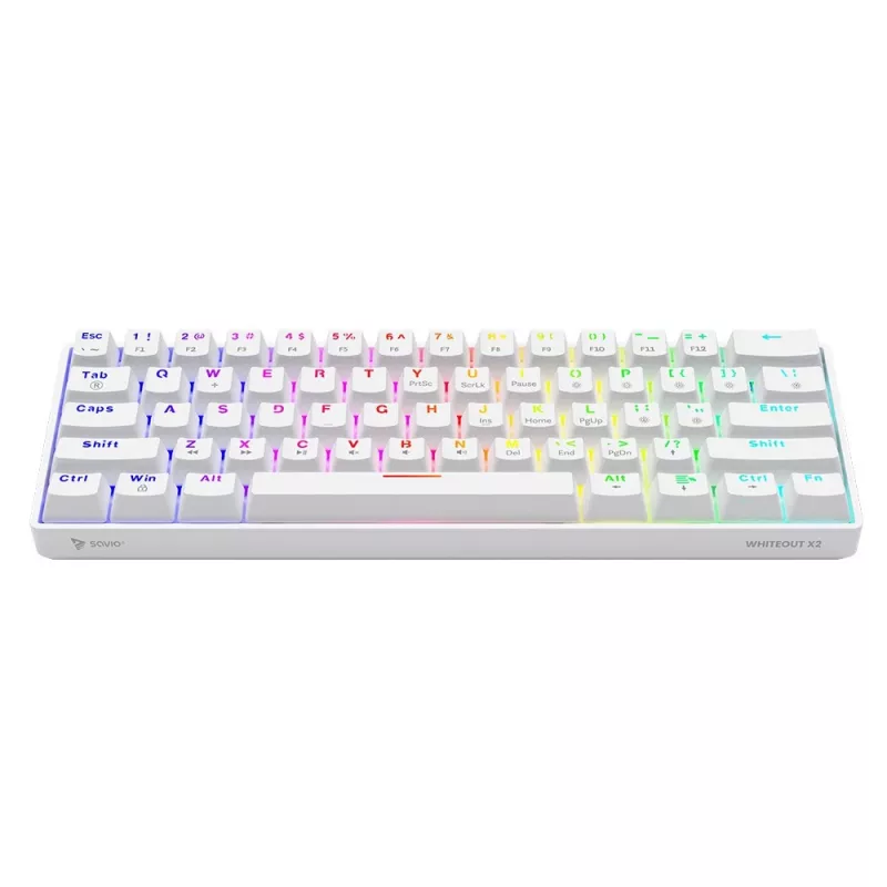 Teclado mecánico Whiteout X2, Blue Outemu, Hot Swap Savio Savgk-white