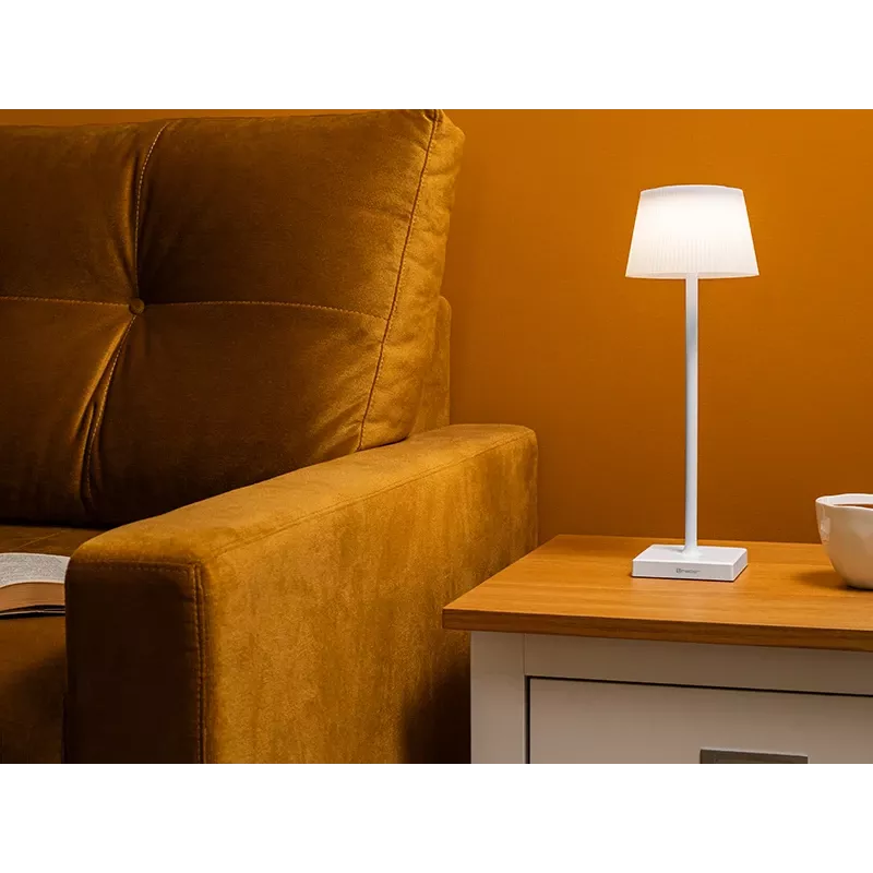 Lámpara de mesa TRACER Pluto blanca TRAOSW47233 LED regulable, acabado blanco