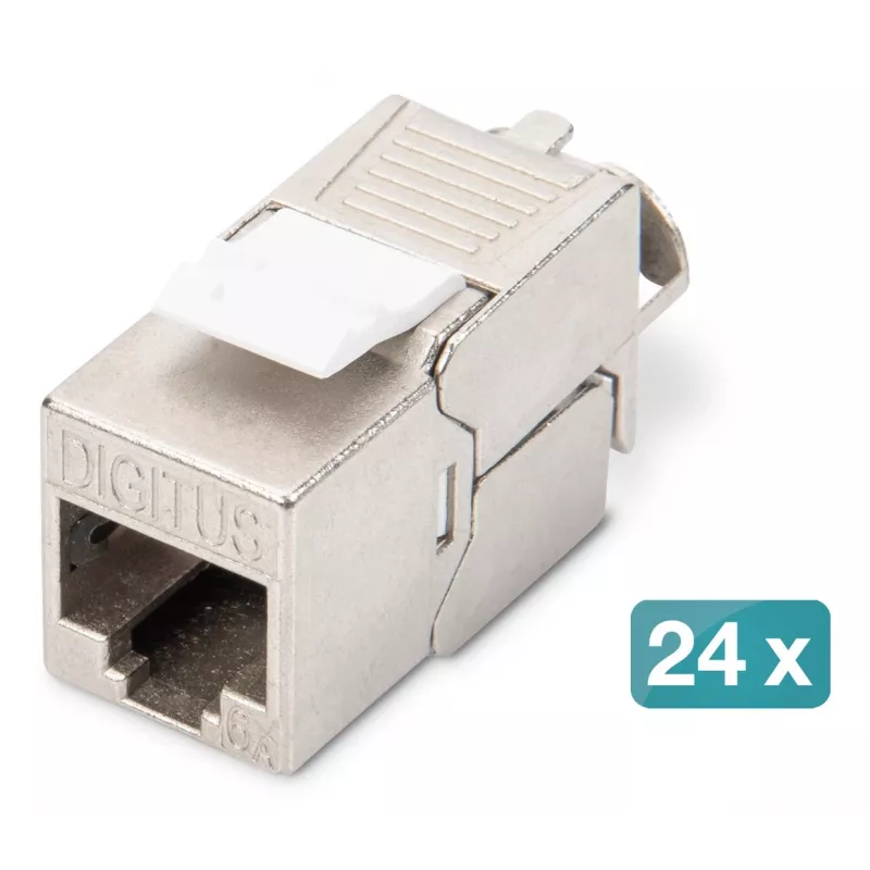 Panel de parcheo modular Digitus 24 puertos DN-91410-24 RJ-45 Cat6a Gris