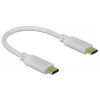 Delock - Cable USB-C/alimentación - Conector macho USB-C de 24 contactos a conector macho USB-C de 24 contactos - 5 A - 15 cm - Alimentación USB (100 W), compatible con Power Delivery 2.0 - Blanco (85357)