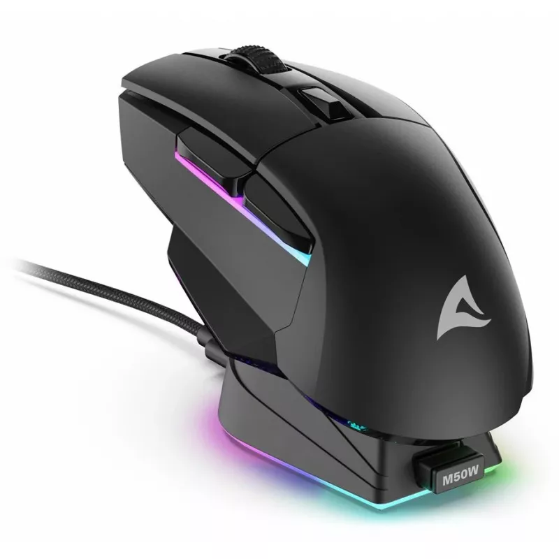 Skiller SGM50W ratón gaming óptico RGB negro