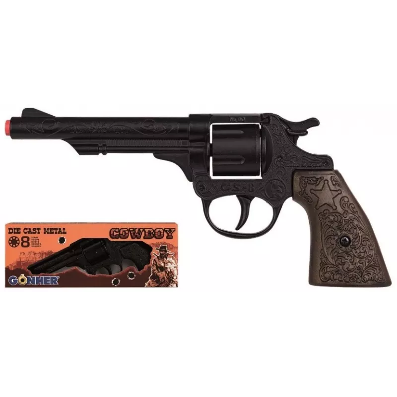 Pistola de vaquero de juguete de metal Pulio modelo 15580/6 – diseño realista, construcción de metal