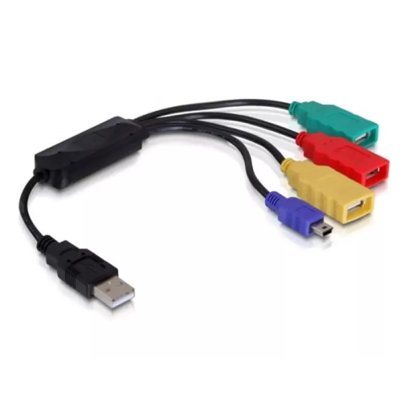 DeLock Hub USB 2.0 externo de 4 puertos - Hub - 4 x USB2.0 - sobremesa (61724)