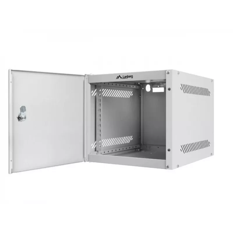 Lanberg WF10-2304-00S armario rack de pared de 10 pulgadas 4U, 280×310×247 mm, puerta metálica, carga 20 kg, IP20, flat pack, gris