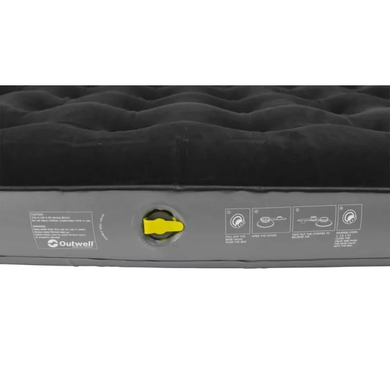 Colchón de aire inflable doble Outwell Clasic Double – cama de aire para dos personas, negro-gris