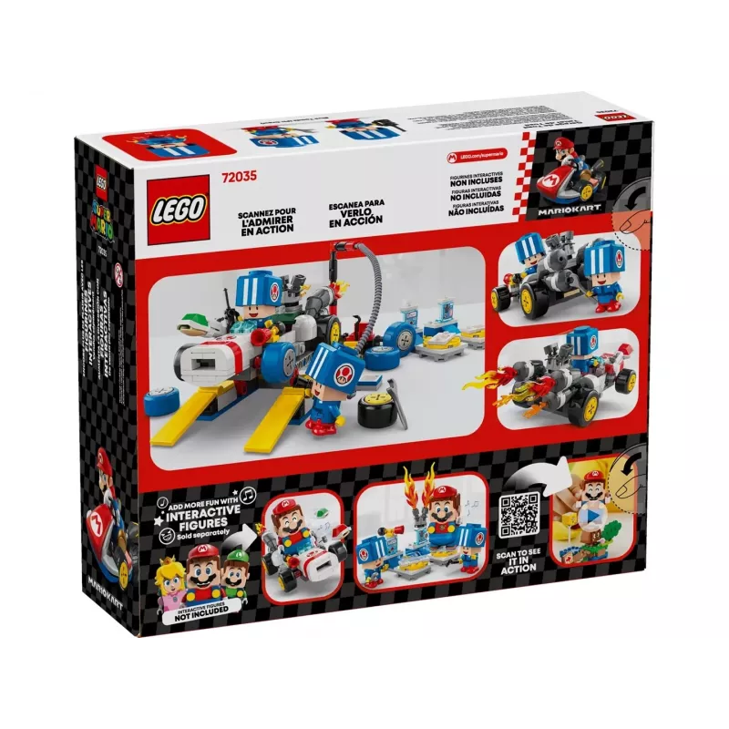 Juguete de construcción Set LEGO 72035 Super Mario Mario Kart Taller de Toad, niveles interactivos y figuras